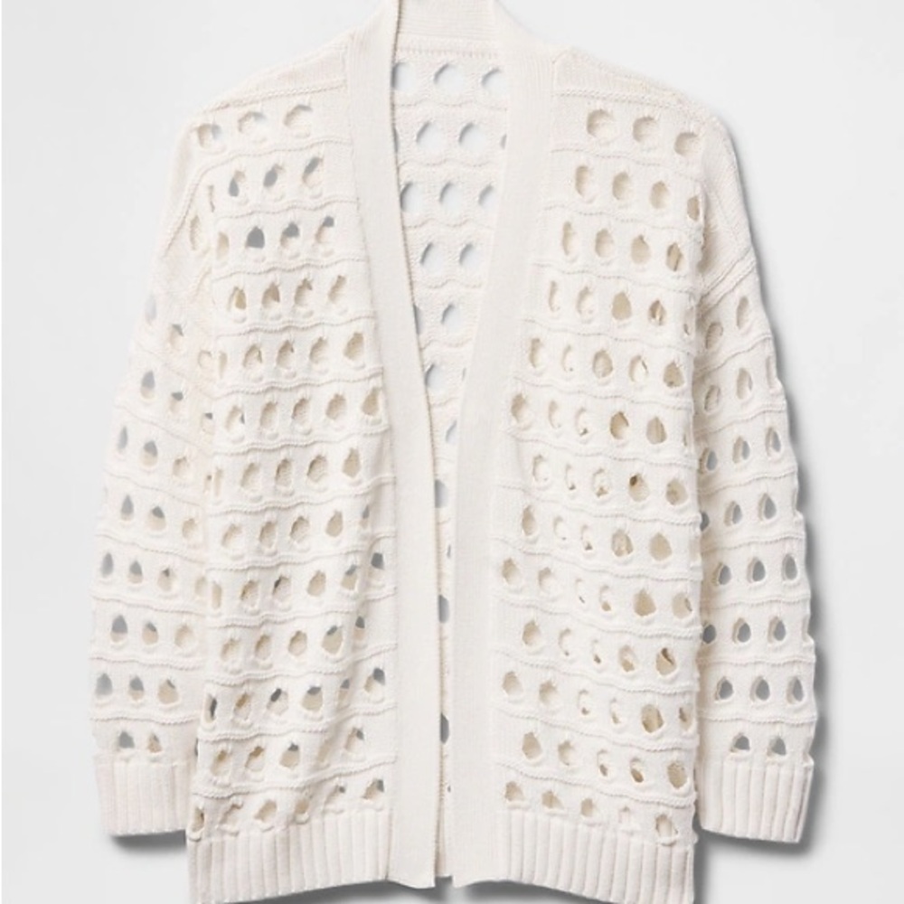 GAP Cream Openwork Buttonless Cardigan